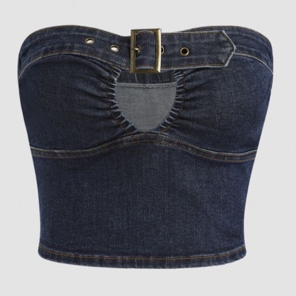 Y2k Denim Tube Top